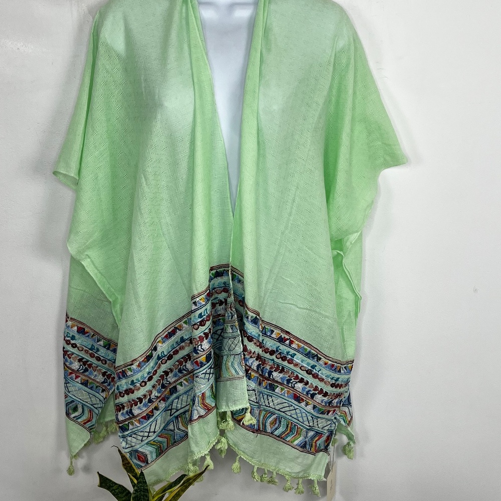 Light green Kimono Beach Cover Up One Size